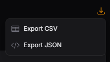 Export menu options