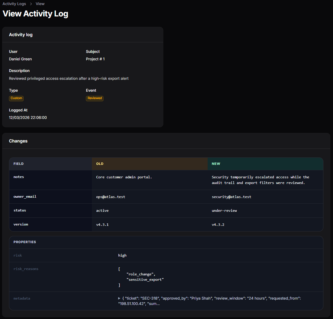 Redacted structured diff view
